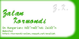 zalan kormondi business card